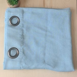 Sheer baby blue grommet Curtains (2)